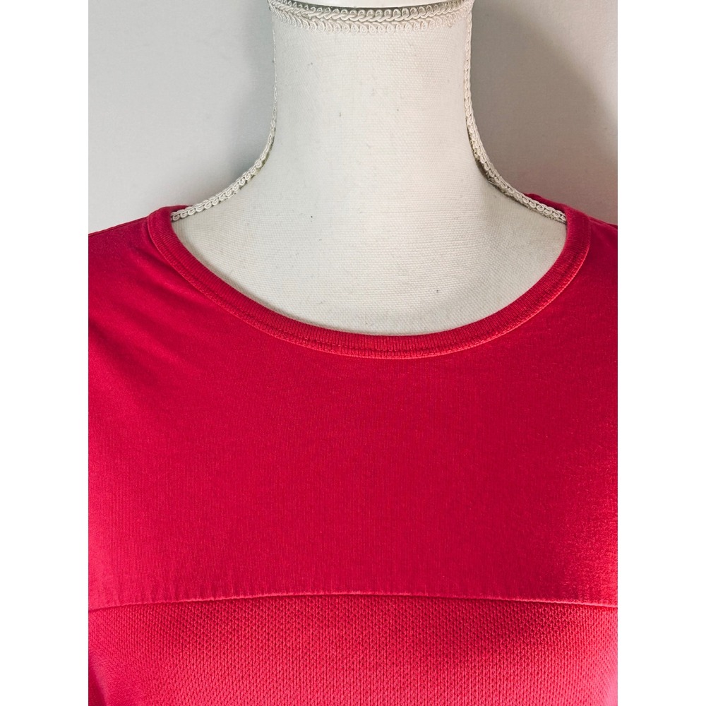 Lauren Active Ralph Lauren Pink Long Sleeve Textured Panel‎ Top Womens L-RL L - Picture 2 of 8